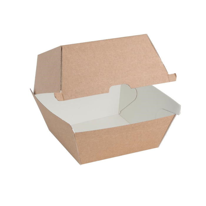 Fiesta Compostable Kraft Burger Boxes Large 112mm (150 Pack) Fiesta Compostable