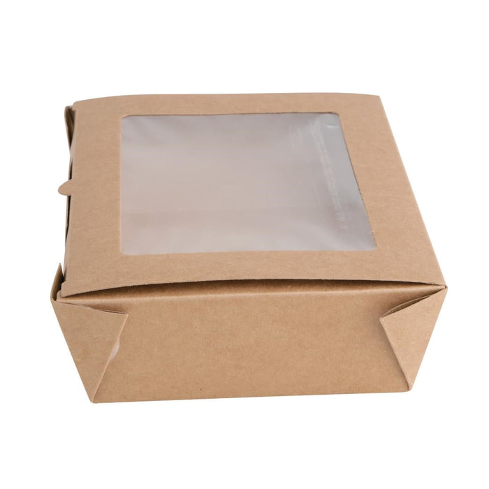 Fiesta Compostable Salad Boxes with PLA Windows 700ml (200 Pack) Fiesta Compostable