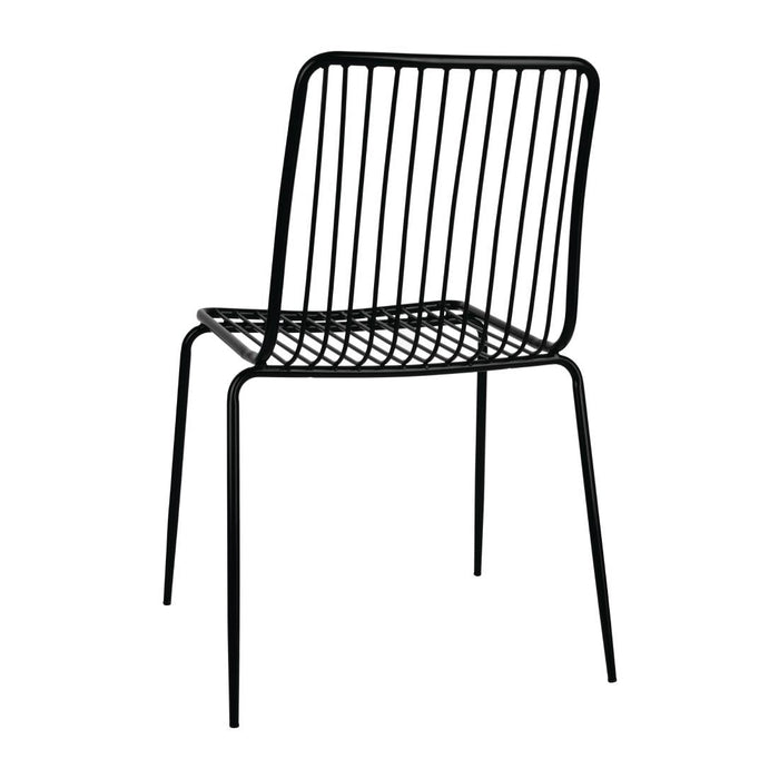 Bolero Steel Wire Dining Chairs Black (4 Pack) Bolero