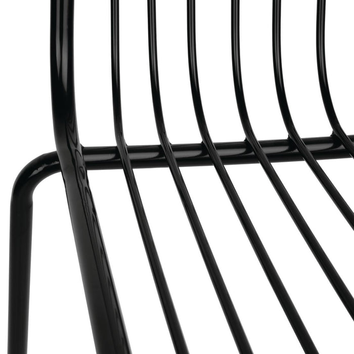 Bolero Steel Wire Dining Chairs Black (4 Pack) Bolero