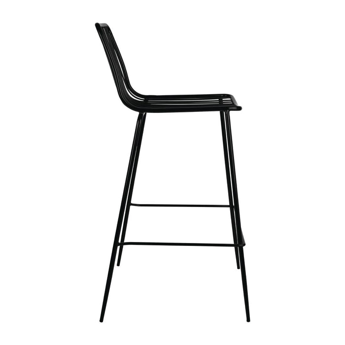 Bolero Steel Wire High Stools Black (4 Pack) Bolero