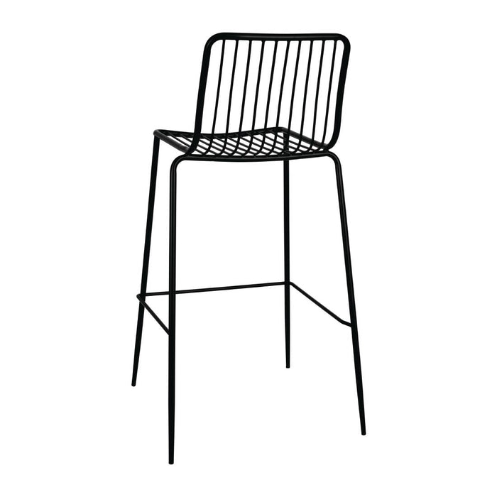 Bolero Steel Wire High Stools Black (4 Pack) Bolero