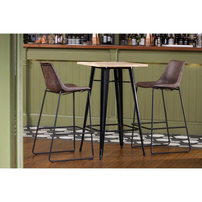 Bolero Bistro Bar Table with Wooden Top Black Bolero