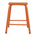 Bolero Cantina Low Stools with Wooden Seat Pad Orange (4 Pack) Bolero