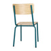 Bolero Cantina Side Chairs with Wooden Seat & Backrest Teal (4 Pack) Bolero
