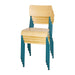 Bolero Cantina Side Chairs with Wooden Seat & Backrest Teal (4 Pack) Bolero
