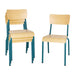 Bolero Cantina Side Chairs with Wooden Seat & Backrest Teal (4 Pack) Bolero