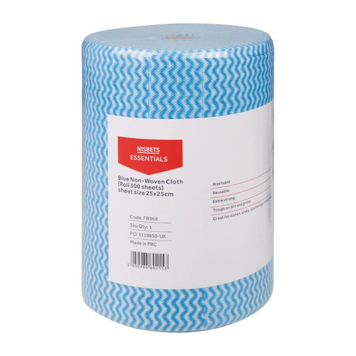 Nisbets Essentials Non-Woven Cloth Blue (Roll of 300 Sheets) Nisbets Essentials