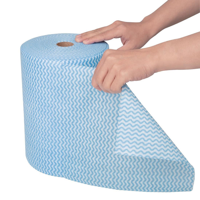 Nisbets Essentials Non-Woven Cloth Blue (Roll of 300 Sheets) Nisbets Essentials
