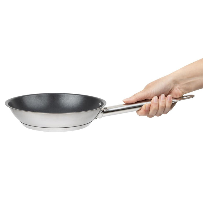 Vogue Stainless Steel Non-Stick Teflon Platinum Plus Frying Pan 20cm Vogue