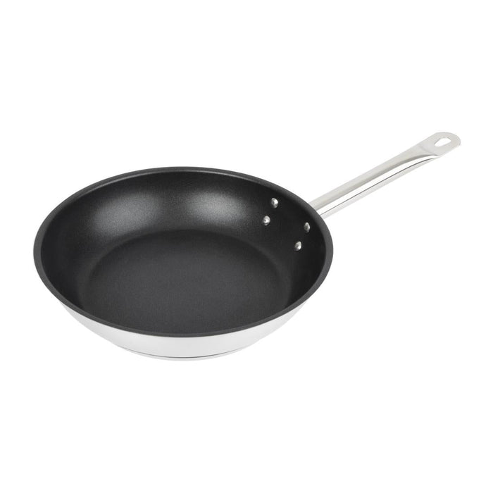 Vogue Stainless Steel Non-Stick Teflon Platinum Plus Frying Pan 24cm Vogue