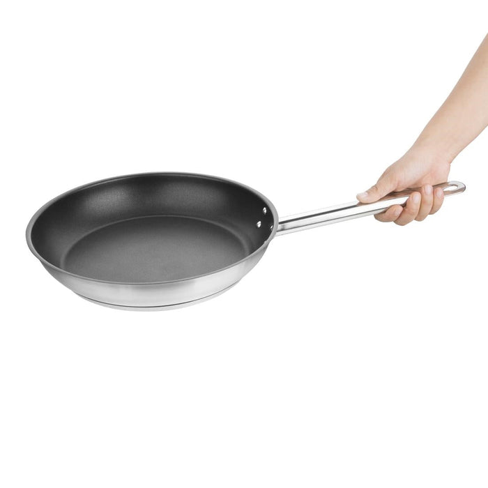 Vogue Stainless Steel Non-Stick Teflon Platinum Plus Frying Pan 28cm Vogue