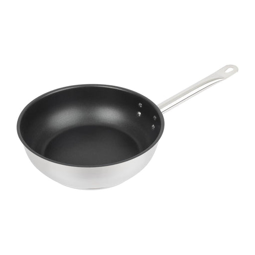 Vogue Stainless Steel Non-Stick Teflon Platinum Plus Sauté Pan 24cm Vogue