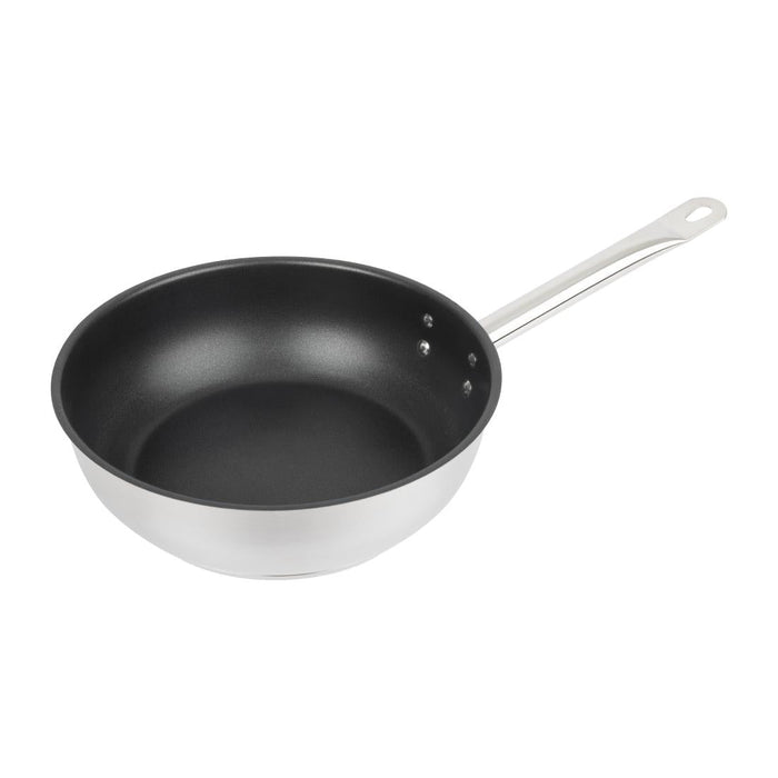 Vogue Stainless Steel Non-Stick Teflon Platinum Plus Sauté Pan 24cm Vogue