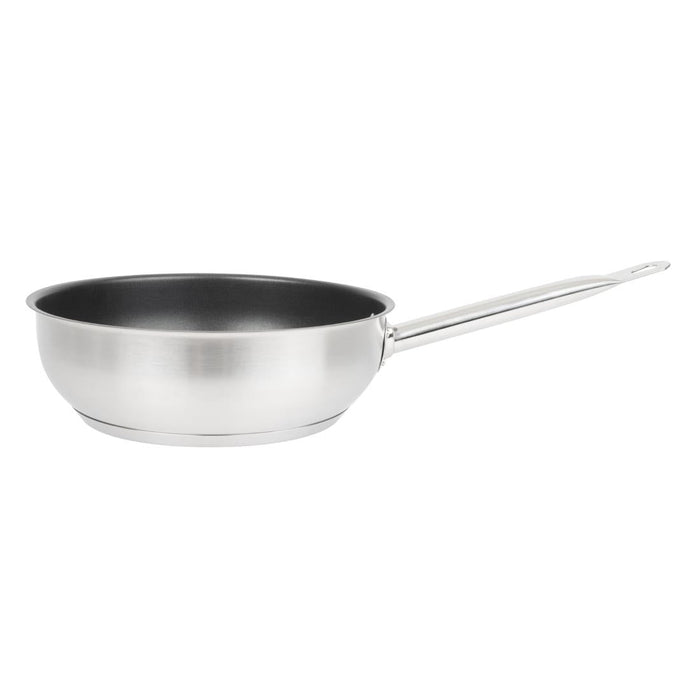 Vogue Stainless Steel Non-Stick Teflon Platinum Plus Sauté Pan 24cm Vogue