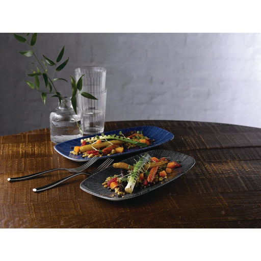 Churchill Studio Prints Agano Oblong Chefs Plates Black 355x 189mm (6 Pack) Churchill