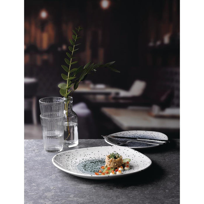 Churchill Studio Prints Mineral Blue Centre Organic Round Plates 286mm (12 Pack) Churchill