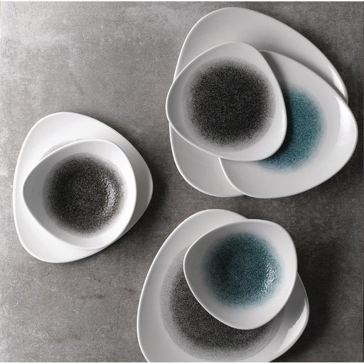 Churchill Studio Prints Raku Triangle Bowls Quartz Black 185mm 370ml (12 Pack) Churchill