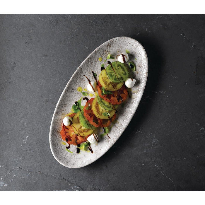 Churchill Studio Prints Stone Chefs Plates Agate Grey 299 x 150mm (12 Pack) Churchill
