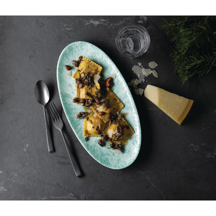 Churchill Studio Prints Stone Chefs Plates Aquamarine 299 x 150mm (12 Pack) Churchill