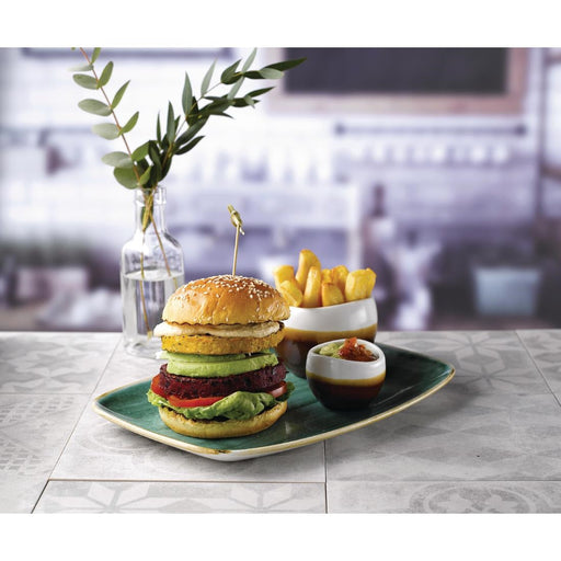 Churchill Stonecast No. 9 Oblong Chefs Plates 355 x 245mm Samphire Green (6 Pack) Churchill