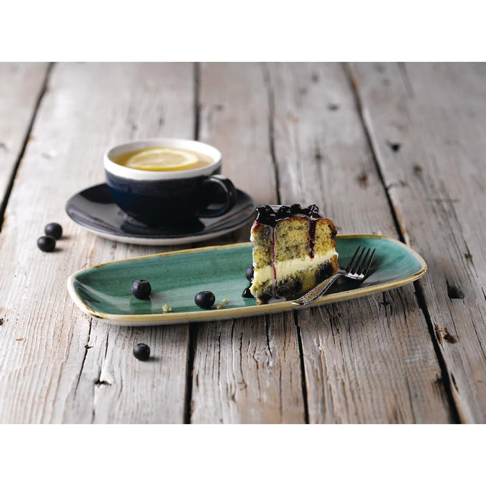 Churchill Stonecast No. 4 Oblong Chefs Plates Samphire Green 269 x 127mm (12 Pack) Churchill