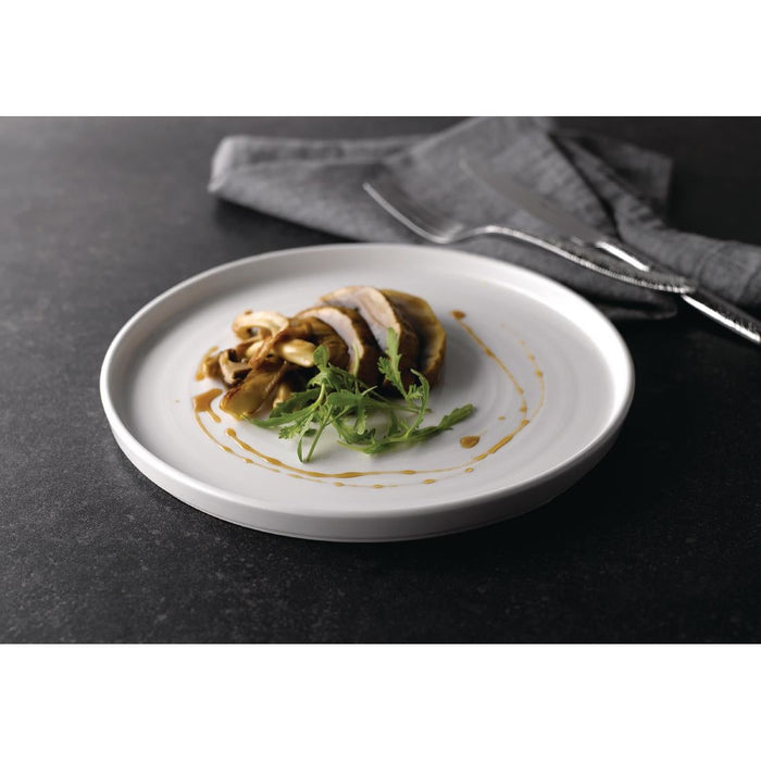 Churchill Chefs' Plates Walled Plates White 260mm (6 Pack) Churchill