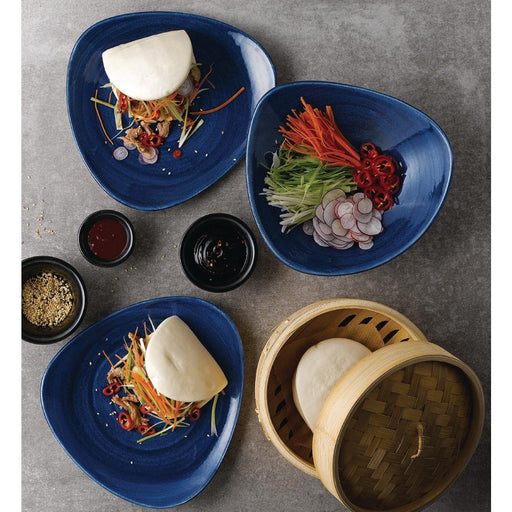 Churchill Stonecast Patina Triangular Bowls Cobalt 235mm (12 Pack) Churchill