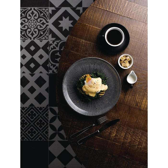Churchill Studio Prints Agano Coupe Plates Black 288mm (12 Pack) Churchill