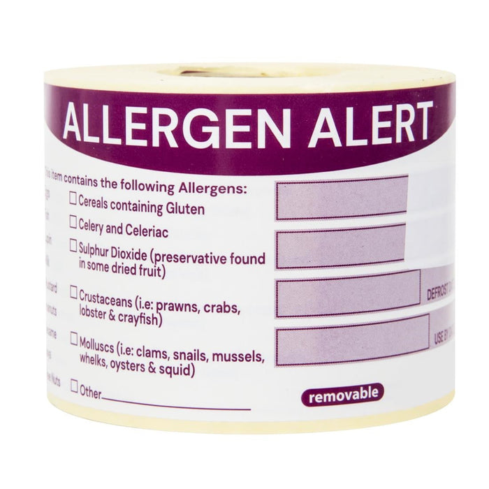 Hygiplas Removable Allergen Alert Food Labels (250 Pack) Hygiplas