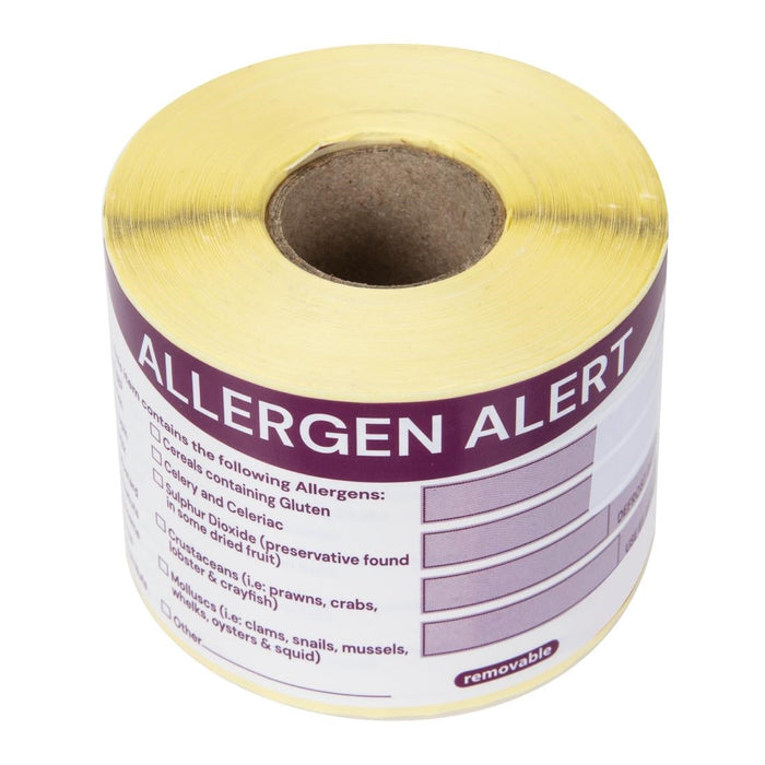 Hygiplas Removable Allergen Alert Food Labels (250 Pack) Hygiplas