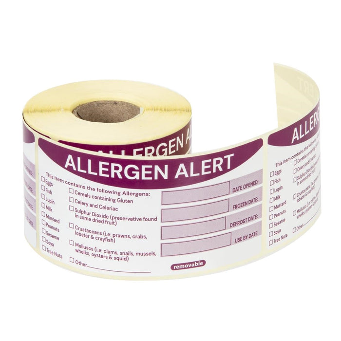 Hygiplas Removable Allergen Alert Food Labels (250 Pack) Hygiplas