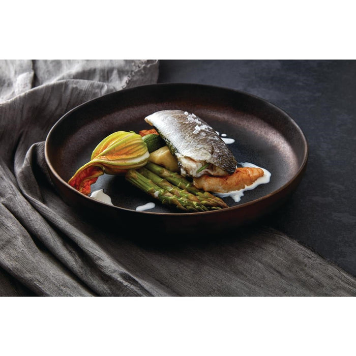 Olympia Ochre Flat Bowls 210mm 700ml (6 Pack) Olympia