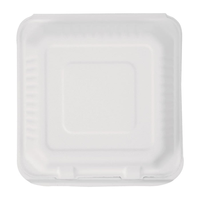 Fiesta Compostable Bagasse Hinged Food Containers 236mm (200 Pack) Fiesta Compostable