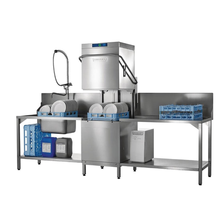 500x500mm basket. Up to 70 racks/hr. Drain pump. 3 phase hardwired with water softener