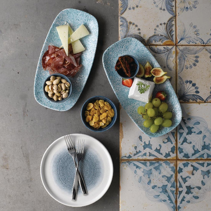 Churchill Med Tiles Oblong Plates Aquamarine 298x152mm (12 Pack) Churchill