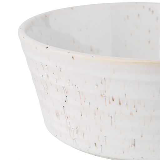 Olympia Cavolo Flat Round Bowls White Speckle 143mm (6 Pack) Olympia