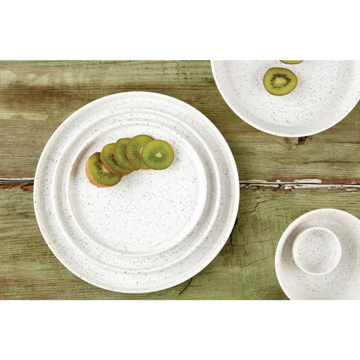 Olympia Cavolo Flat Round Plates White Speckle 220mm (6 Pack) Olympia