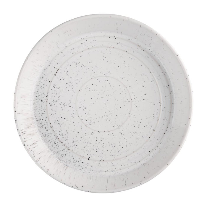 Olympia Cavolo Flat Round Bowls White Speckle 220mm (4 Pack) Olympia
