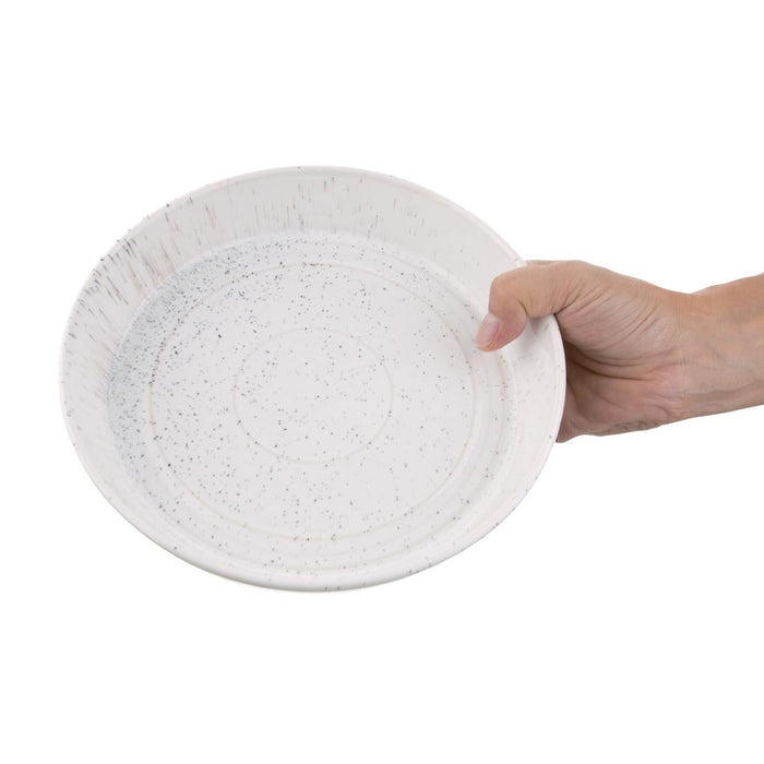 Olympia Cavolo Flat Round Bowls White Speckle 220mm (4 Pack) Olympia