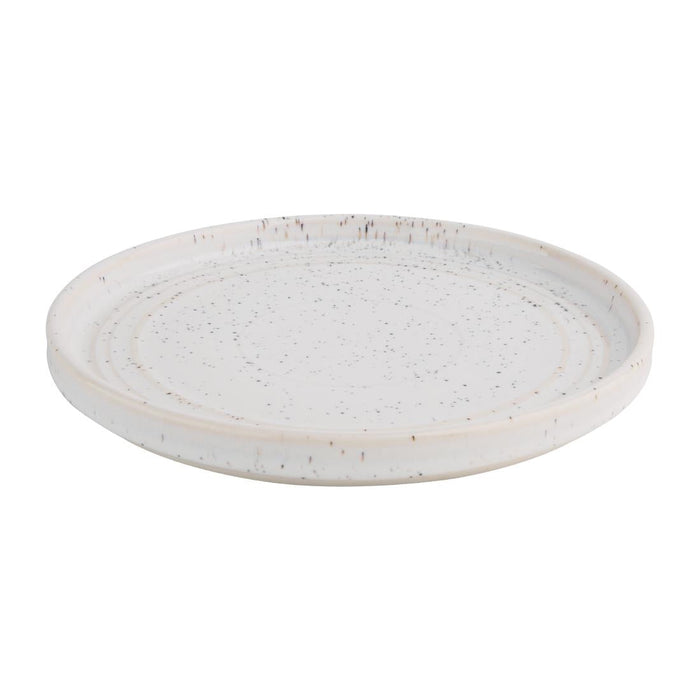 Olympia Cavolo Flat Round Plates White Speckle 180mm (6 Pack) Olympia