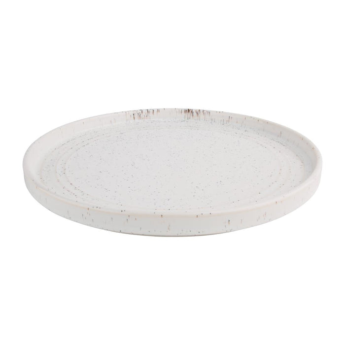 Olympia Cavolo Flat Round Plates White Speckle 270mm (4 Pack) Olympia