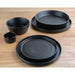 Olympia Cavolo Flat Round Bowls Textured Black 220mm (4 Pack) Olympia