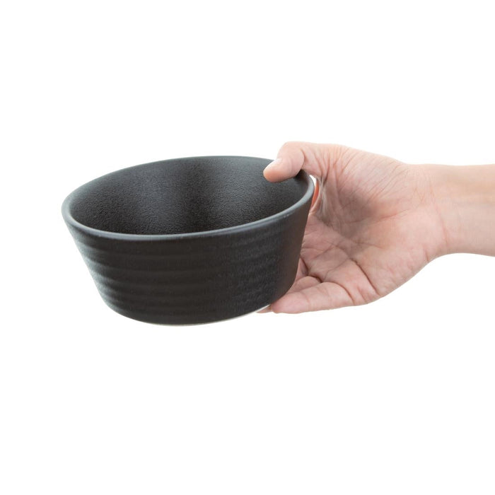 Olympia Cavolo Flat Round Bowls Textured Black 143mm (6 Pack) Olympia