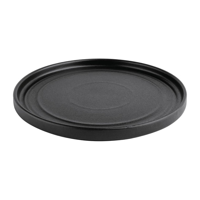 Olympia Cavolo Flat Round Plates Textured Black 220mm (6 Pack) Olympia
