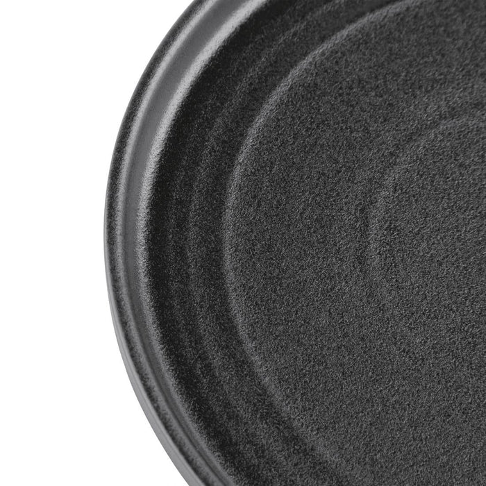 Olympia Cavolo Flat Round Plates Textured Black 270mm (4 Pack) Olympia