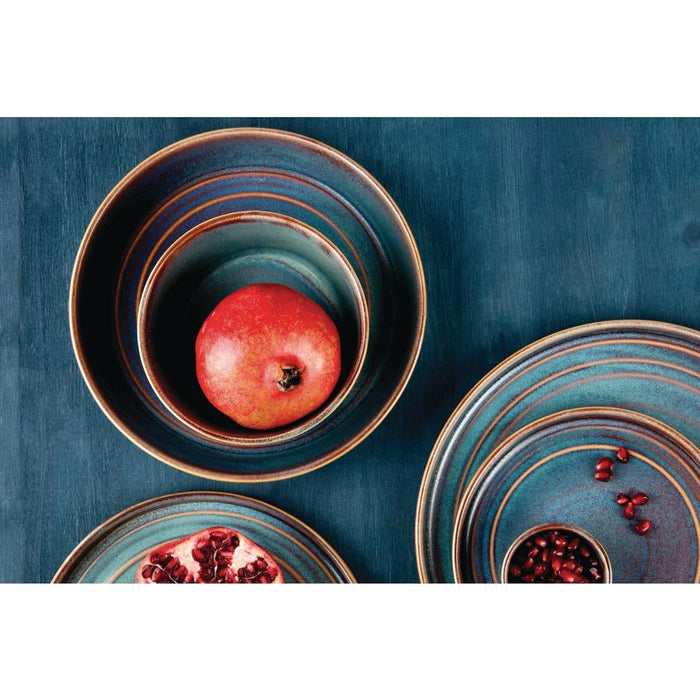 Olympia Cavolo Flat Round Bowls Iridescent 143mm (6 Pack) Olympia