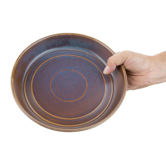Olympia Cavolo Flat Round Bowls Iridescent 220mm (4 Pack) Olympia