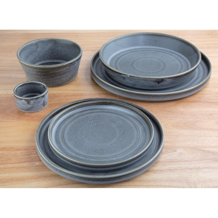 Olympia Cavolo Flat Round Plates Charcoal Dusk 180mm (6 Pack) Olympia