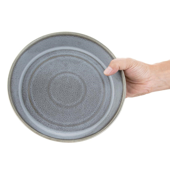 Olympia Cavolo Flat Round Bowls Charcoal Dusk 220mm (4 Pack) Olympia